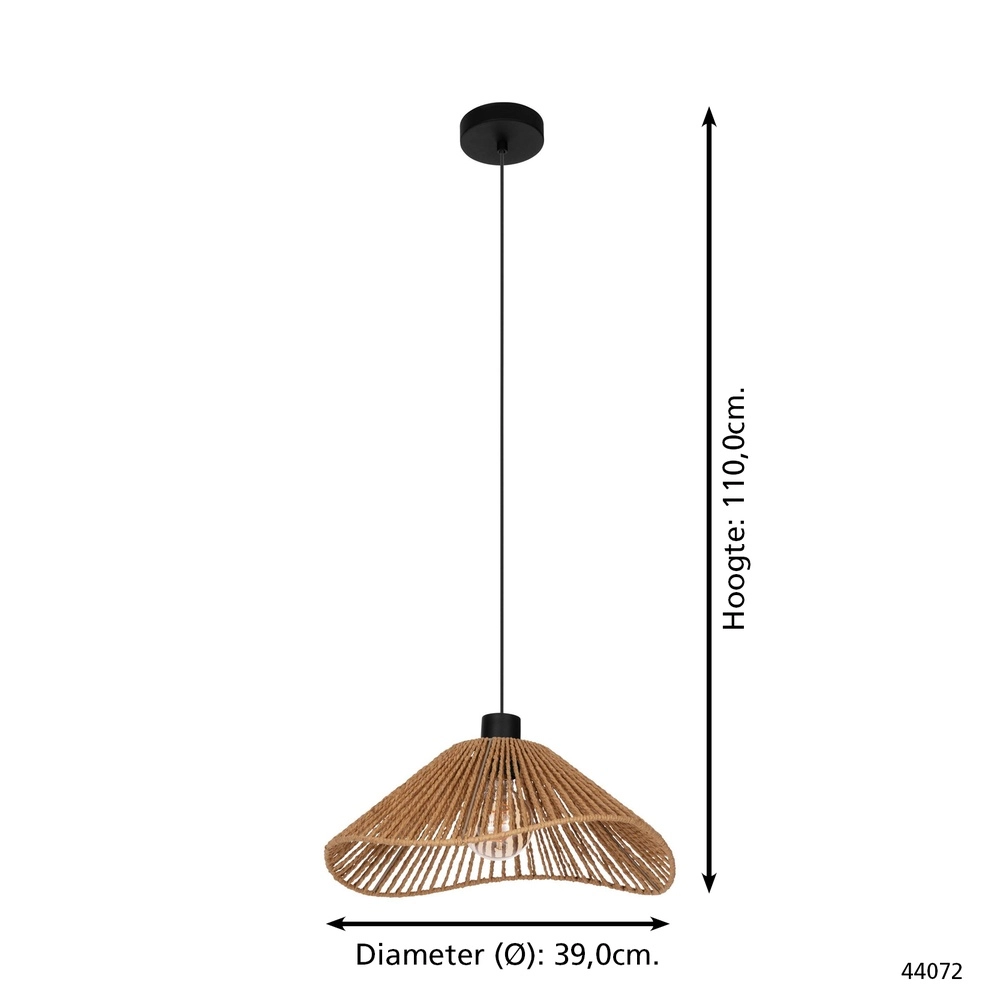 Rope Pendant Light Lavister Ø 39cm Eglo 9002759440725