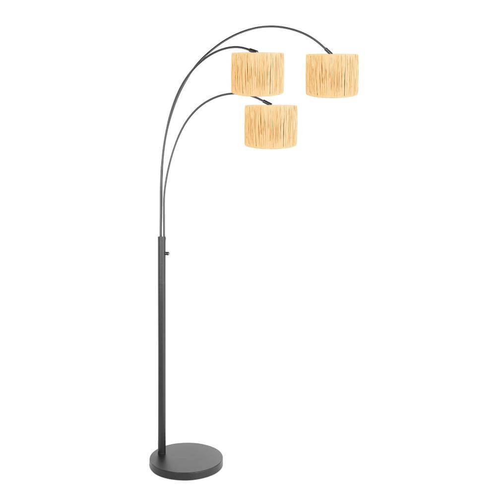 Floor lamp Sparkled Light black with straw-colored caps