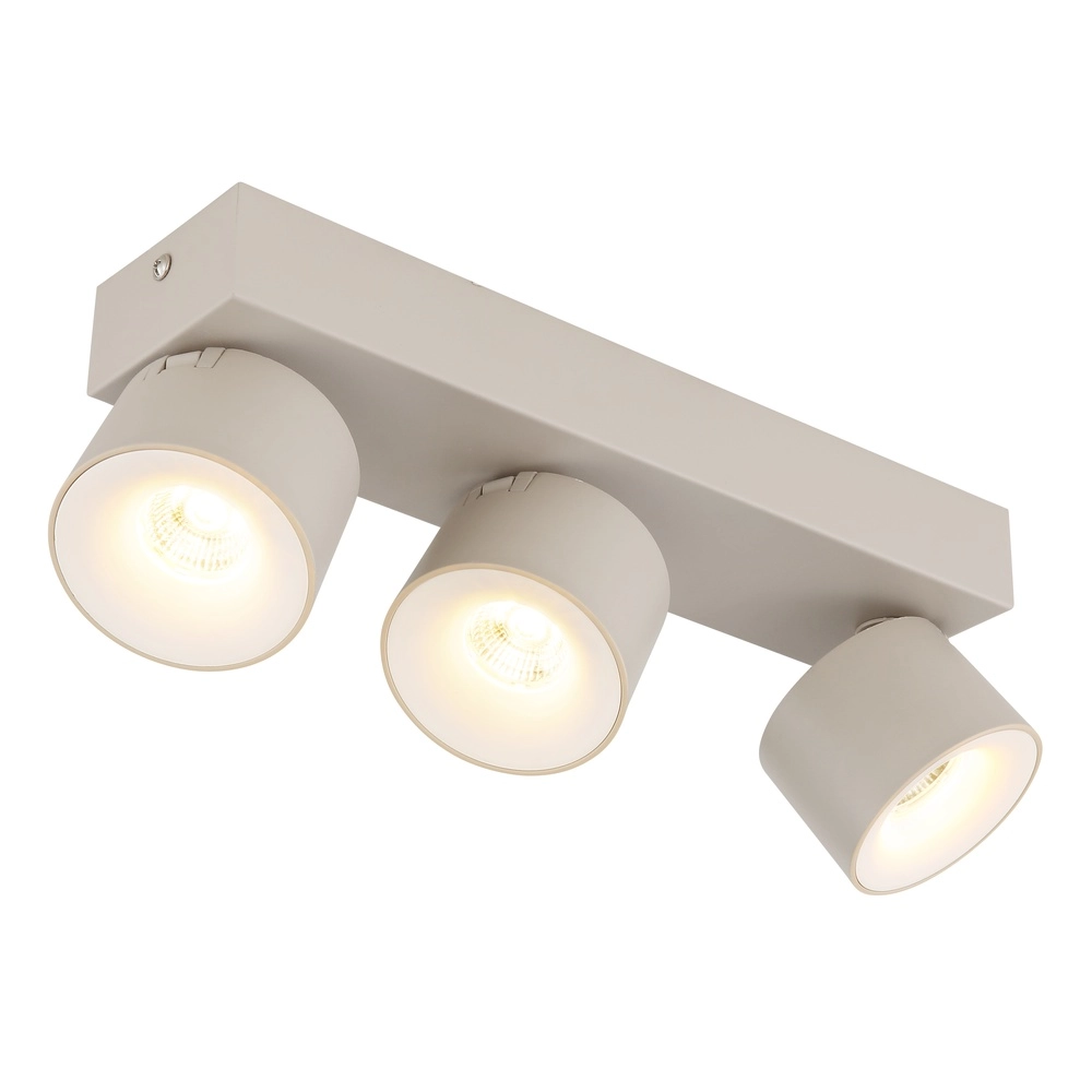 3-light ceiling spotlight Rae sand brown