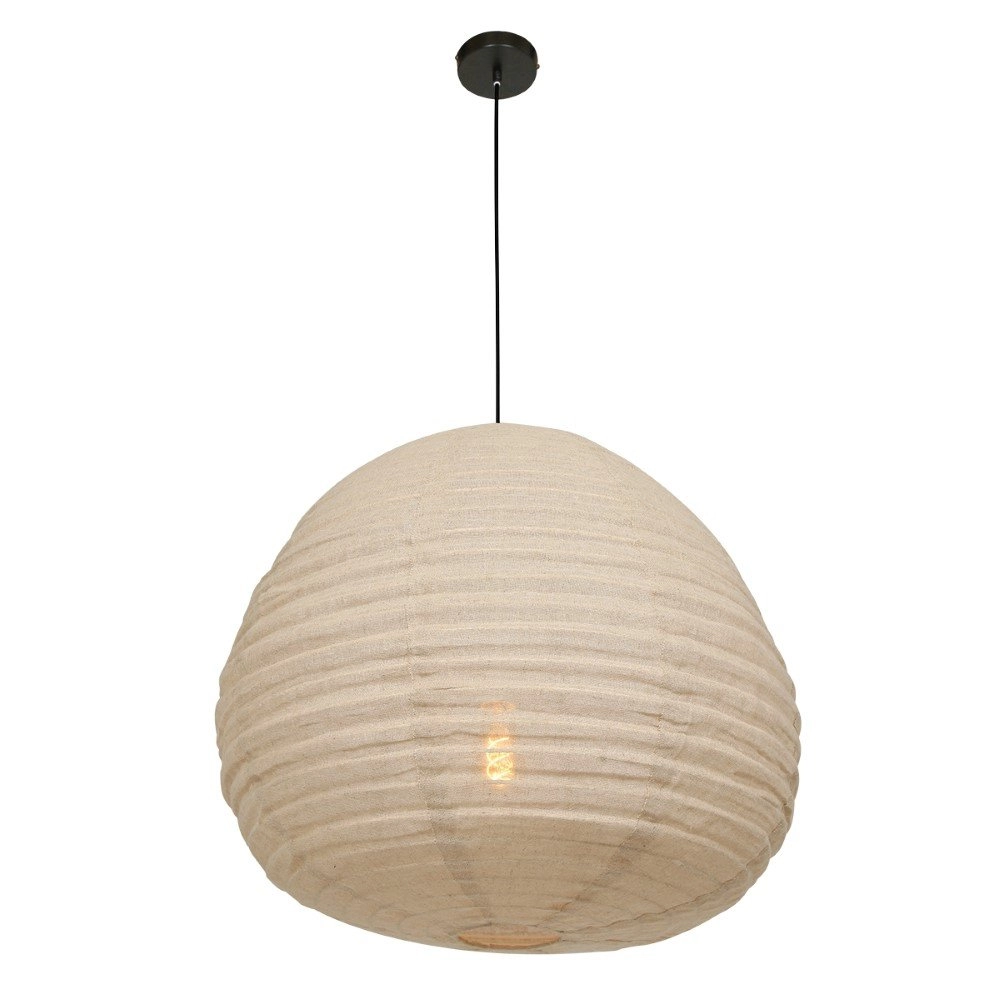 Pendant lamp Bangalore Ø 70cm black with light brown Steinhauer 8712746127935