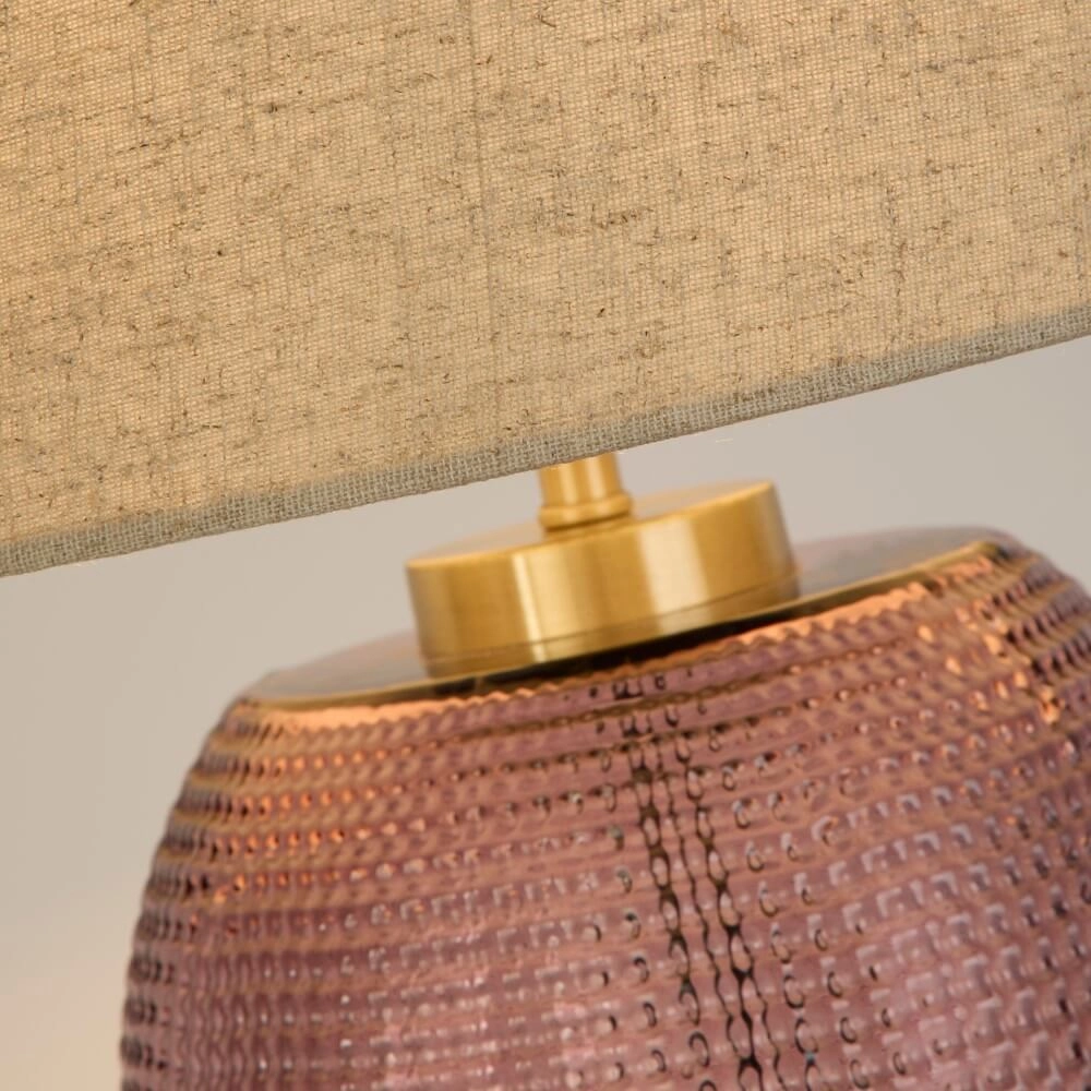 Table lamp Amethyst pink glass Searchlight 5053423273648