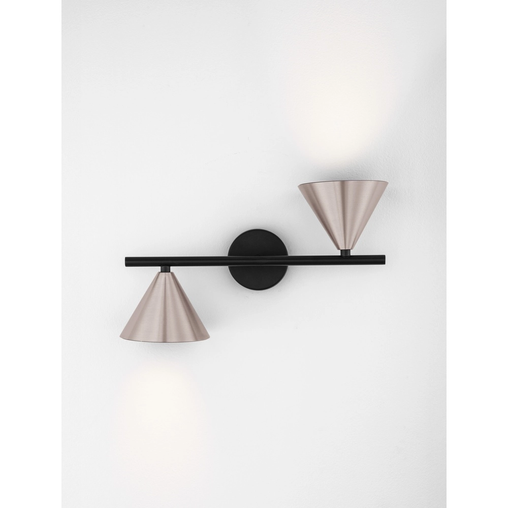 Wall lamp Conico Double black with coffee brown Lyora 5212017475404