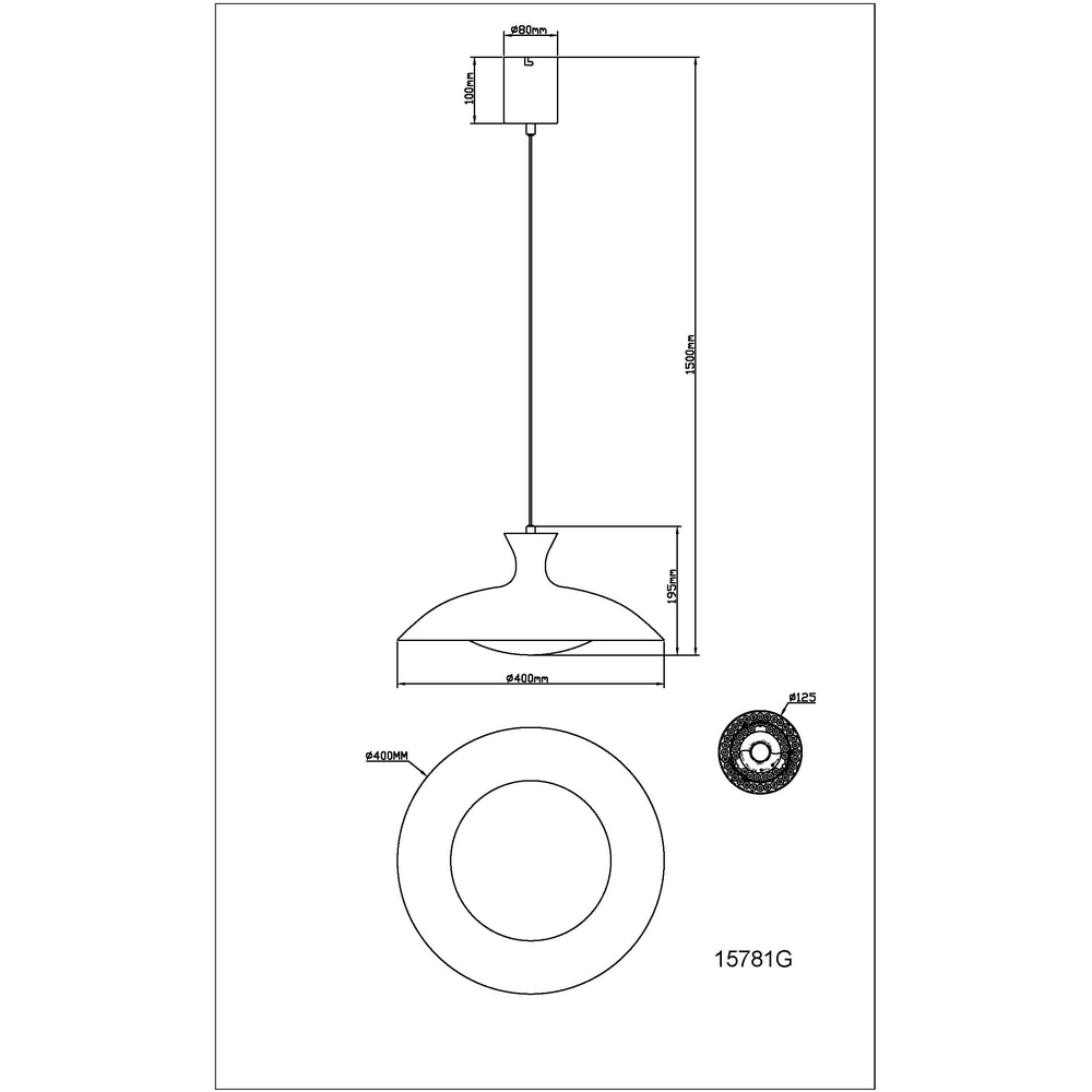 Grey pendant lamp Rocha design Ø 40cm Globo 9007371533985