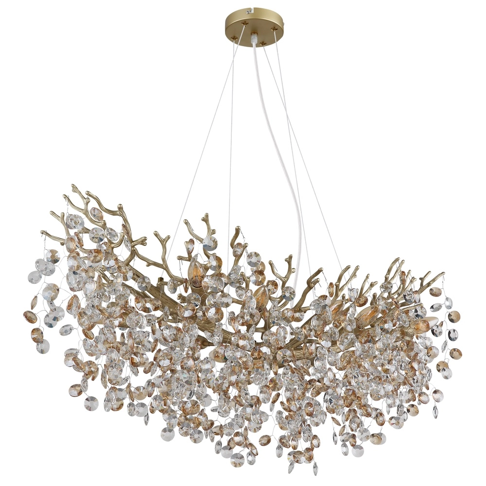 Pendant lamp Queena gold 100cm Globo 9007371528691