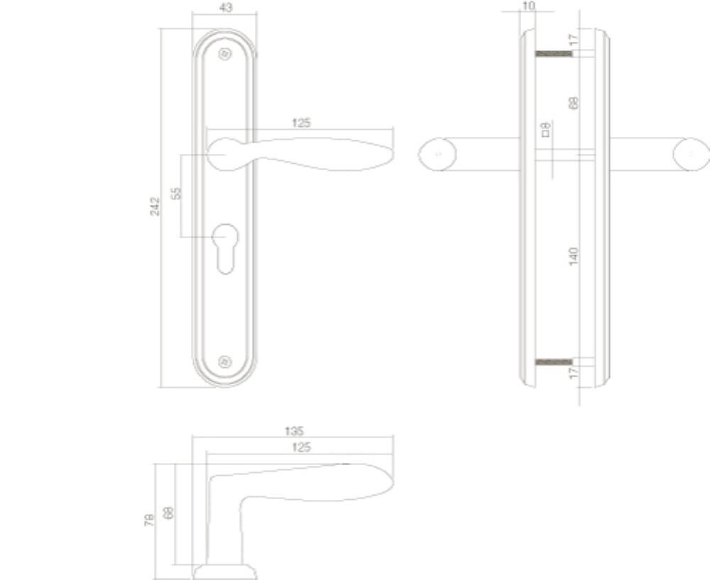 Retro door handle George PC 55mm nickel matt Intersteel 8714186182369