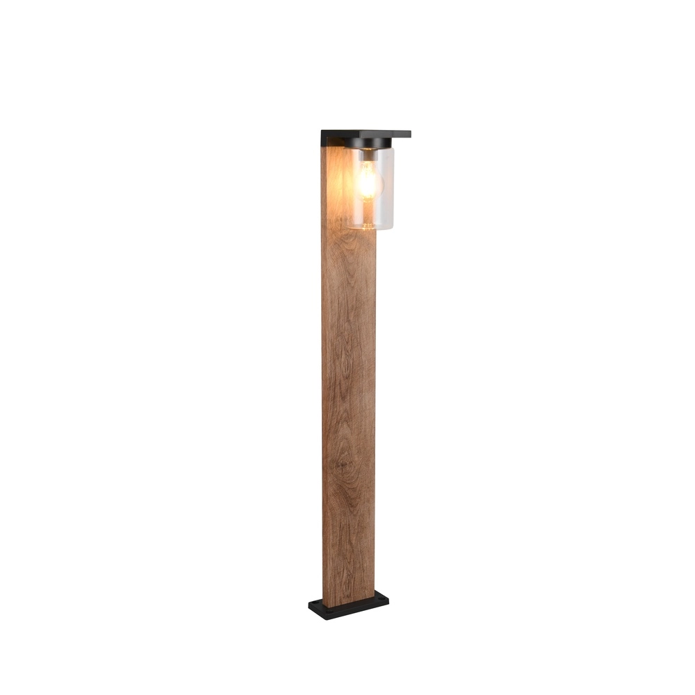 Garden lamp Ardila black with wood 100cm