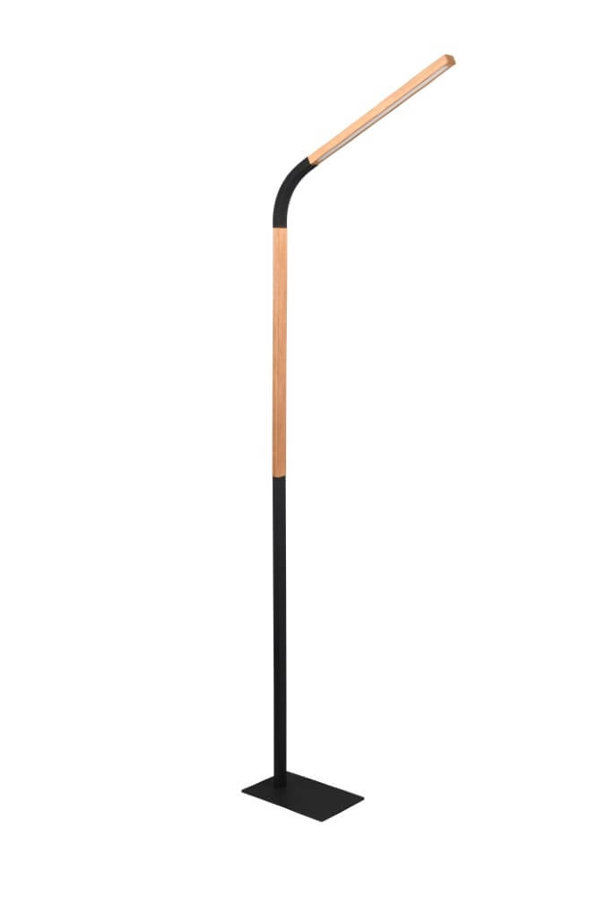 Flexible reading lamp Norris black with wood Trio 4017807600018