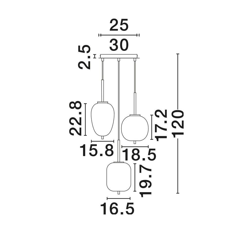 Pendant lamp Lato 3-light black with white Lyora 5212017434647