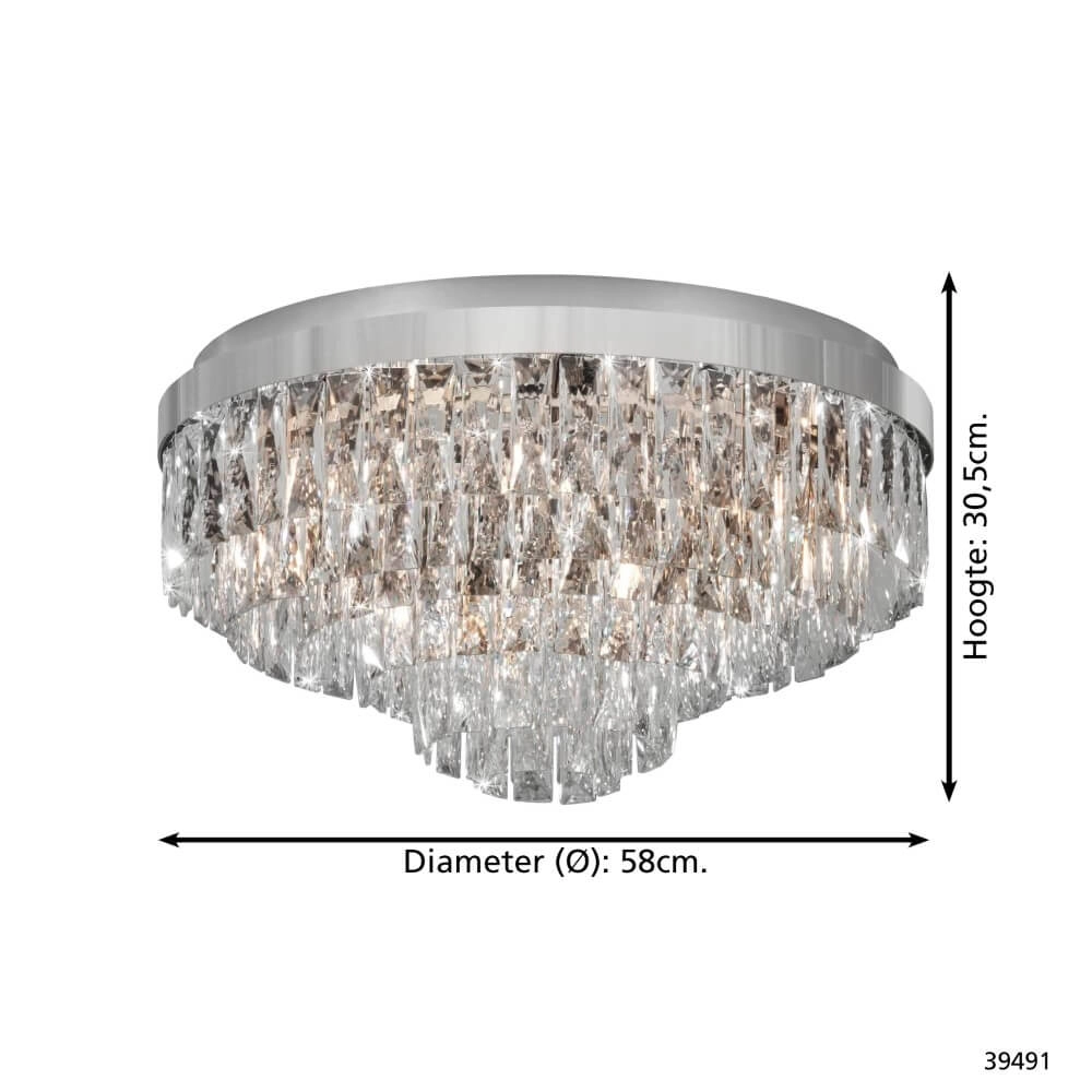 Ceiling chandelier Valparaiso 1 chrome Ø 58cm Stars of Light 9002759394912