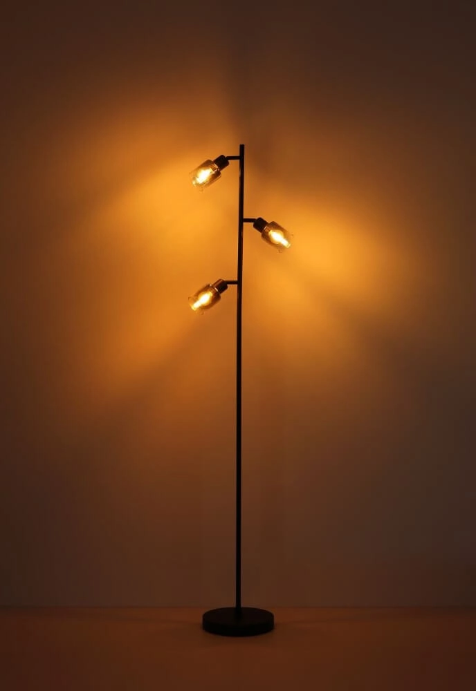 Floor lamp Hubertus with smoke glass Globo 9007371458011