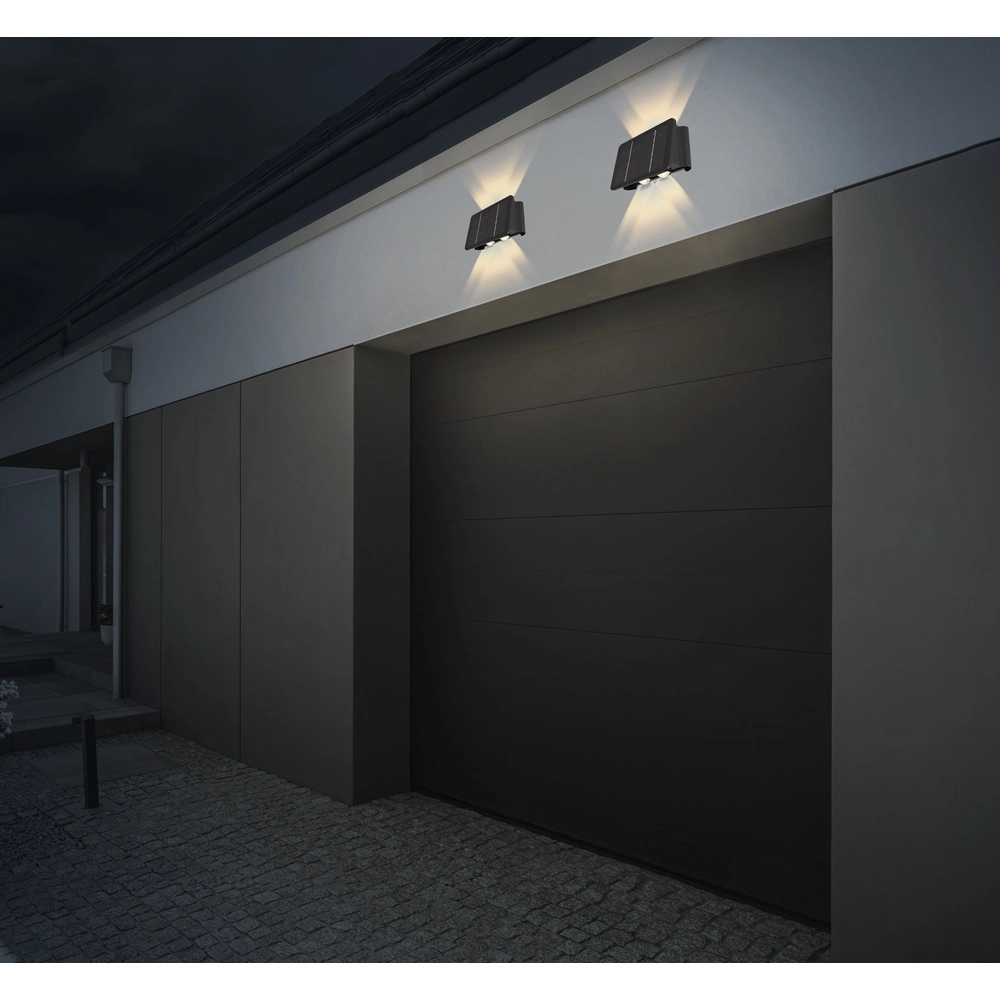 Solar wall lamp Lutron Black Globo 9007371451012