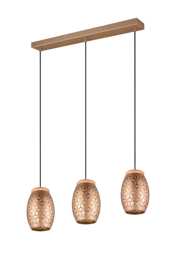 Brown hanging lamp Bidar 3-light Trio 4017807579031