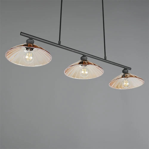 Classic pendant lamp Eluna 3-light black Trio 4017807682502