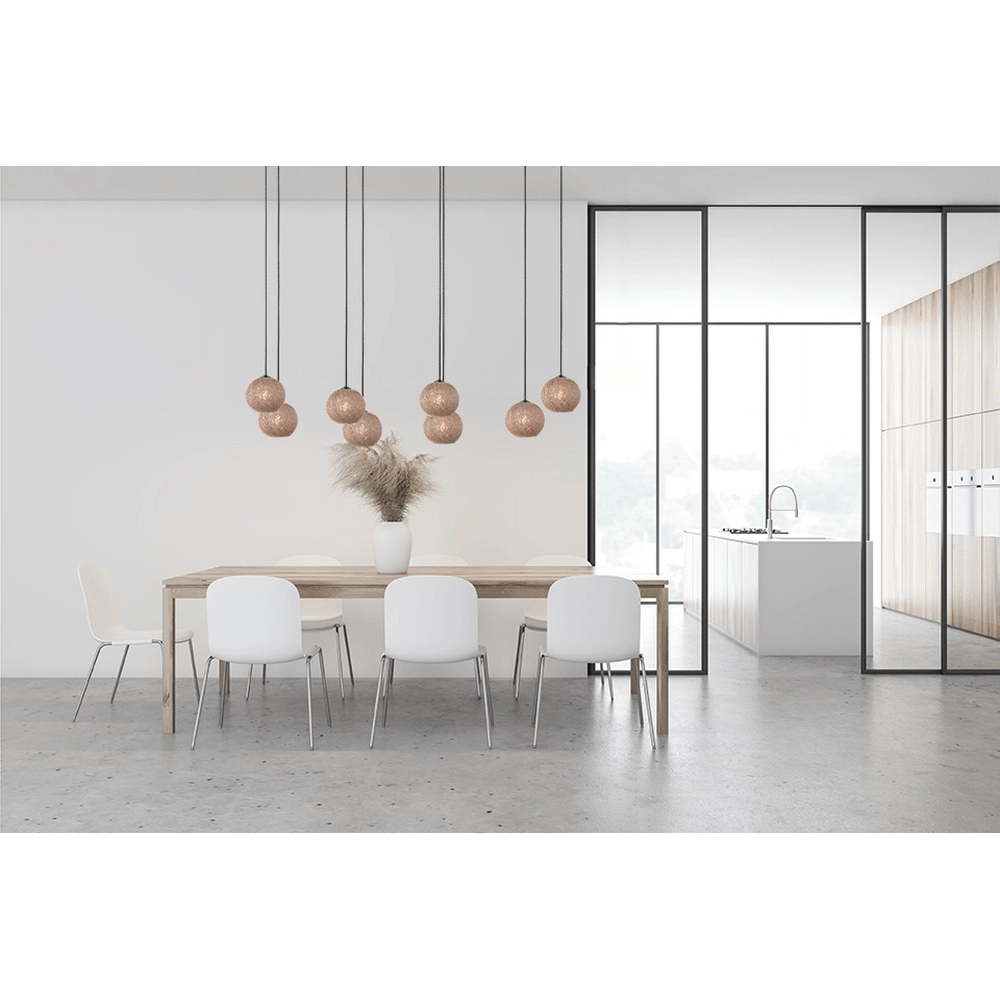 8-light pendant lamp Corda oval rattan Ø 20cm Masterlight 8718121352916
