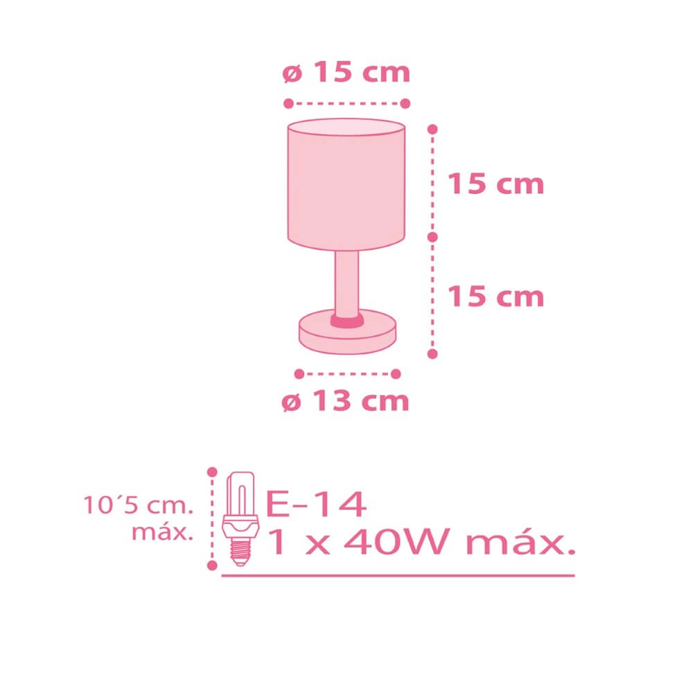 Children's room table lamp Sweet Dreams soft pink Dalber 8420406620114