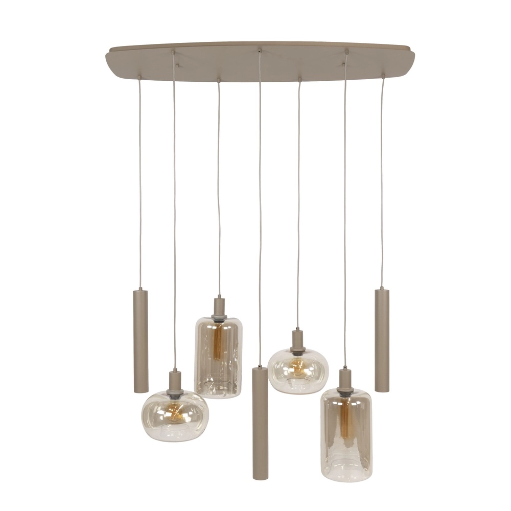 Dining table pendant lamp Serene 7-lights - sand Lyora 8716803510920
