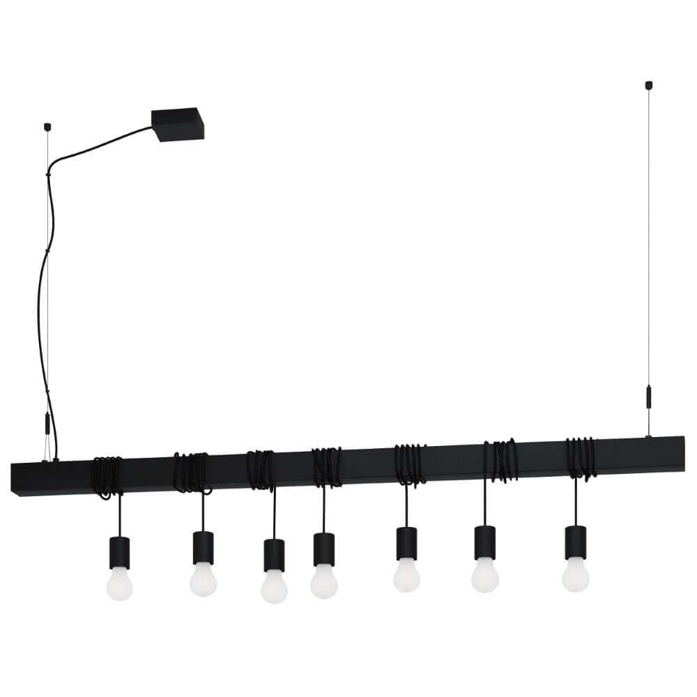 Black hanging lamp Townshend-B 7-light