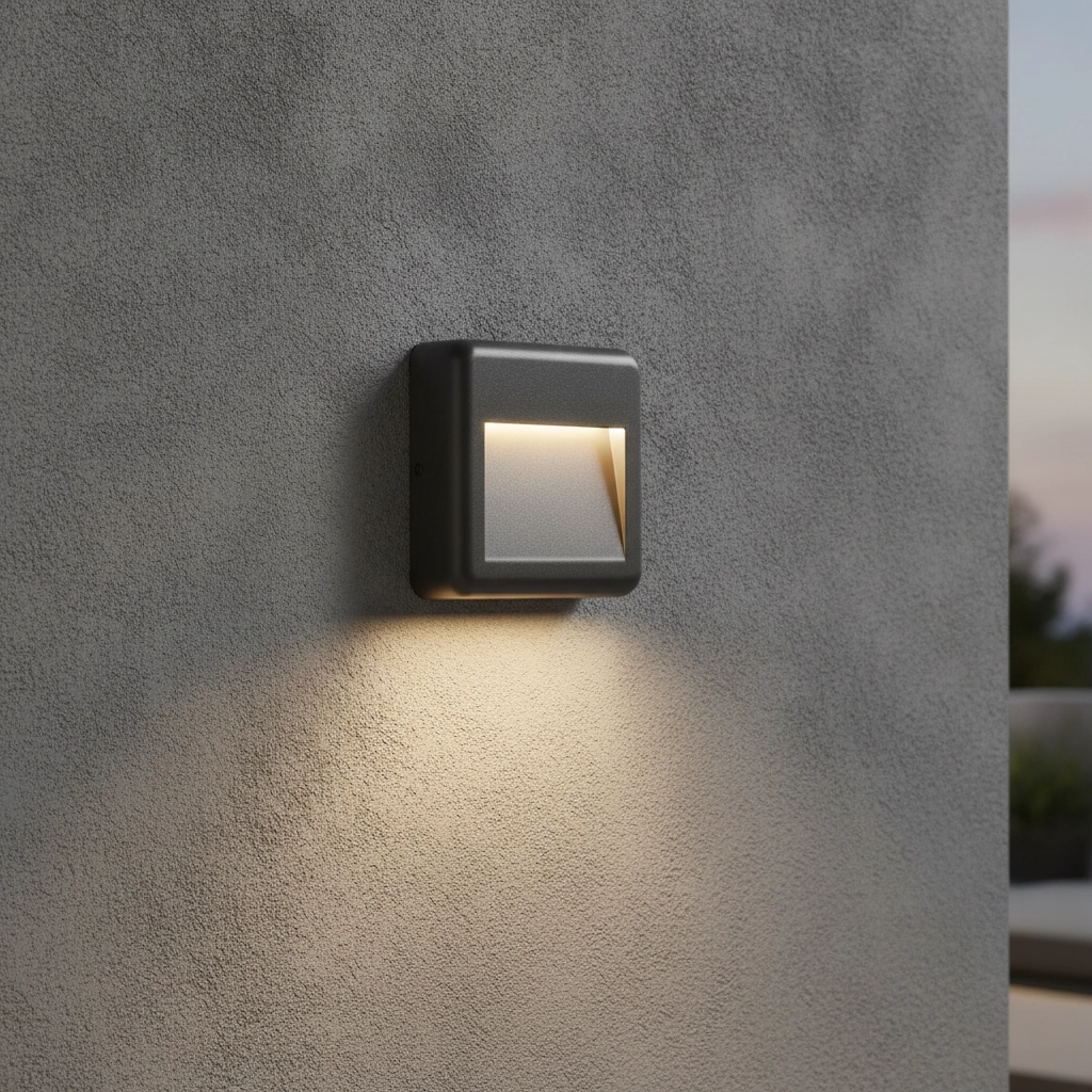 Square wall lamp Pulsar grey 14cm
