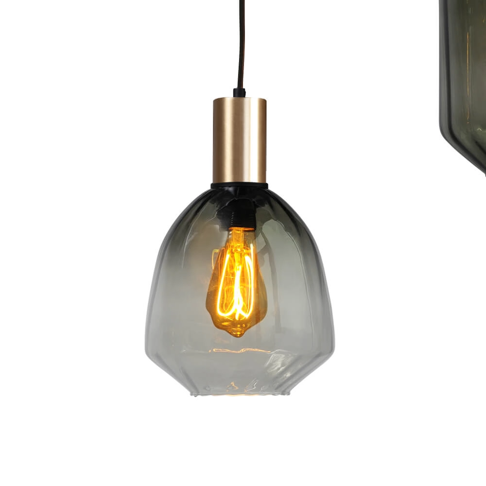 5-light hanging lamp - gold - Porto with different glasses Masterlight 8718121270371