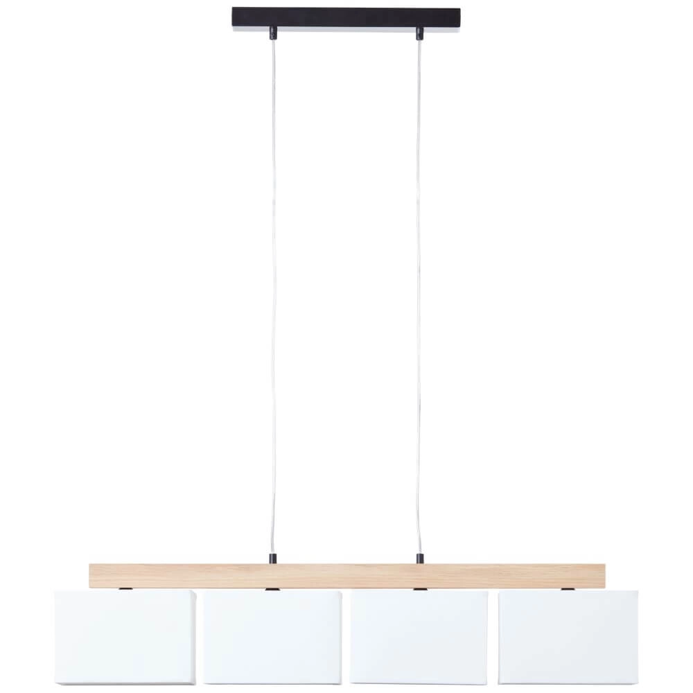 Hanging lamp Rayan white with wood