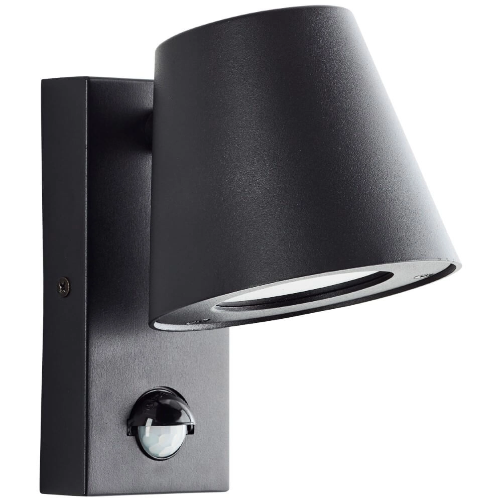 Black wall lamp Bari with sensor Brilliant 4004353435782