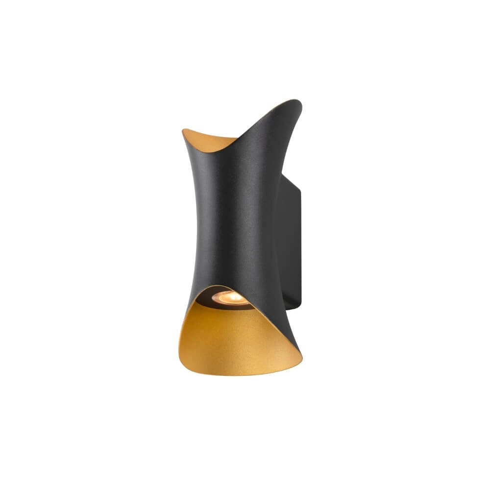 Large led up & downlighter Modela black with gold