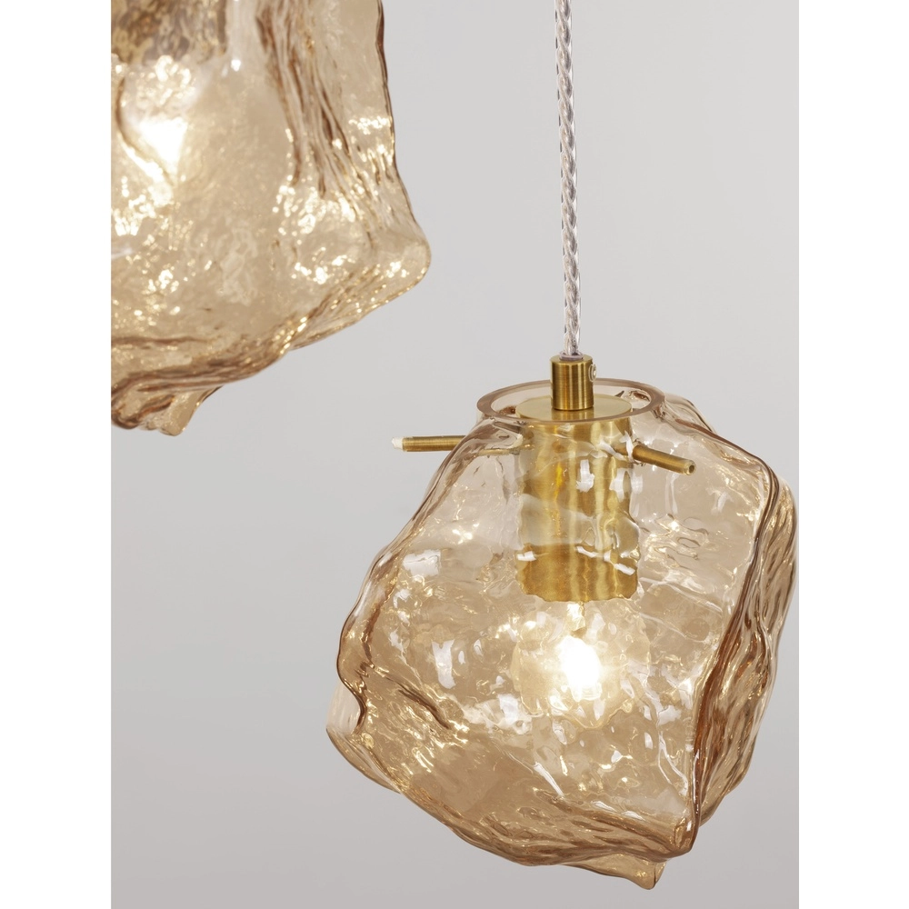 Pendant lamp Odelle 5-light gold with amber glass Lyora 5212017434401