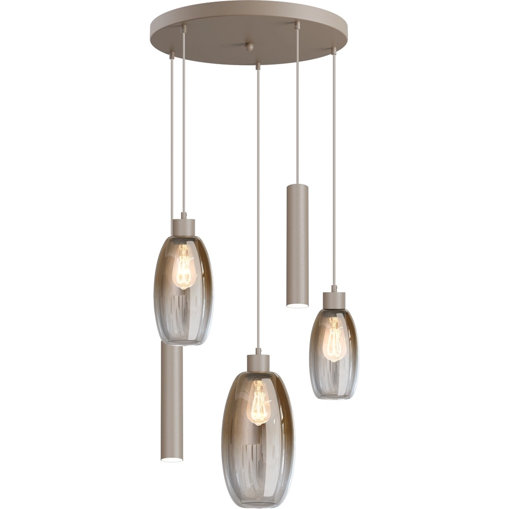 Vide pendant lamp Olive 3x glass - 2x Run - sand - Ø50cm