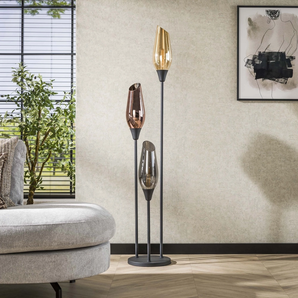 Glass floor lamp Cocoon 3x E27 - 168cm Lyora 8716803511866