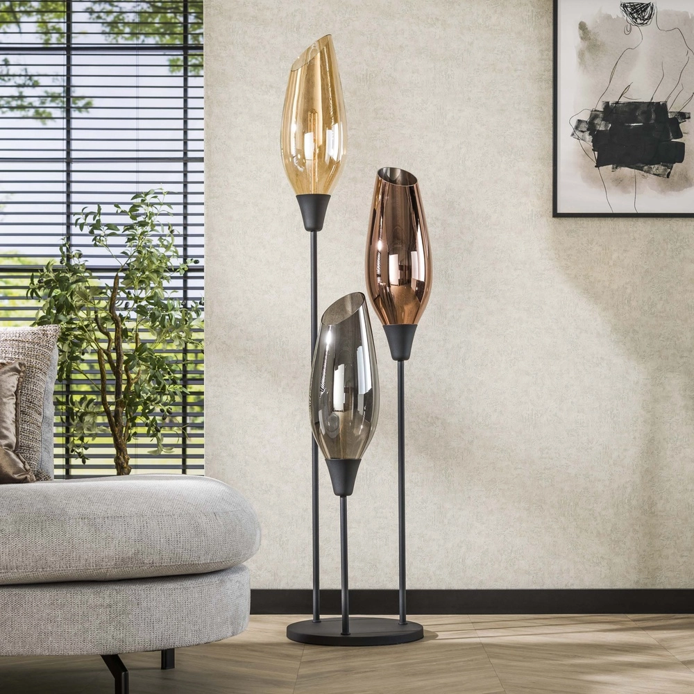 Glass floor lamp Cocoon 3x E27 - 168cm - XL glass Lyora 8716803511897