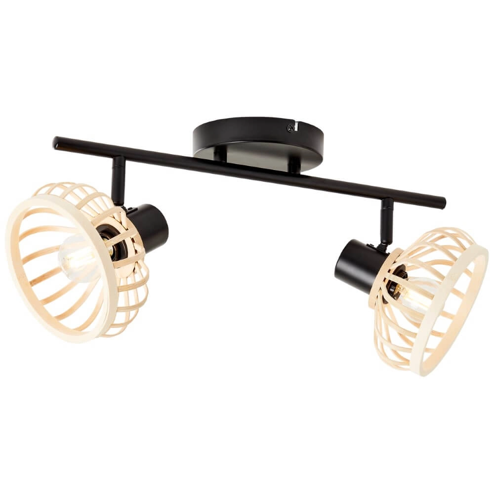 Wooden ceiling lamp Norah 2-light Brilliant 4004353409523