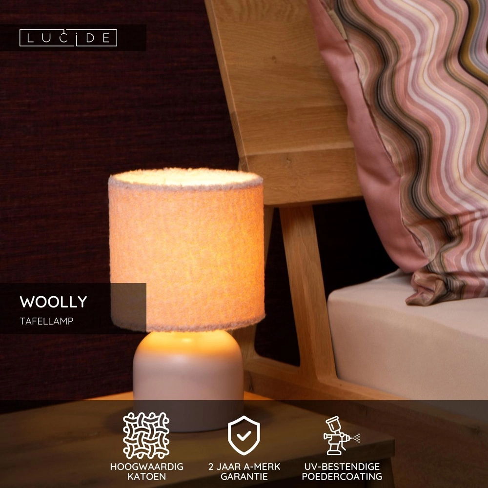Table lamp Woolly pink Lucide 5411212105882