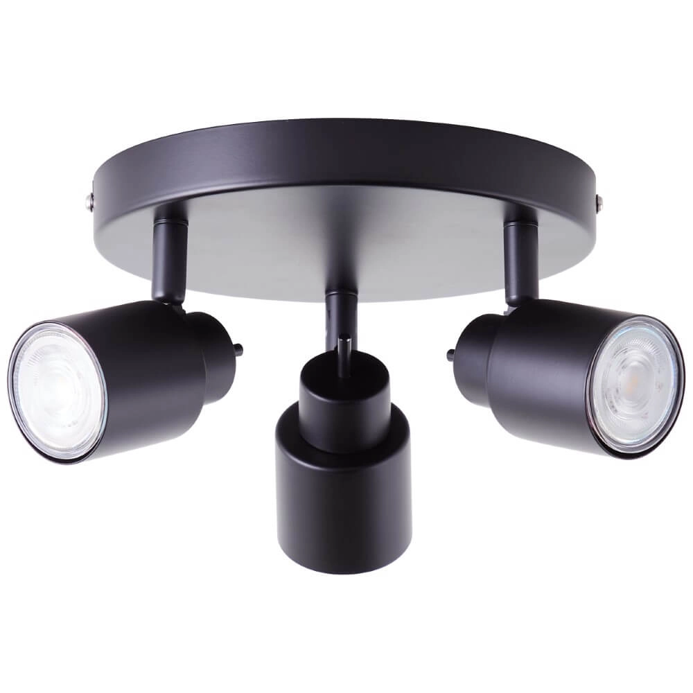 Black ceiling spotlight Andres 3-light Brilliant 4004353409356