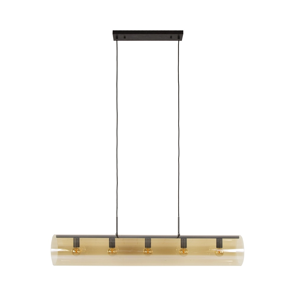 Glass pendant lamp Tube 120cm - amber glass Lyora 8716803511774