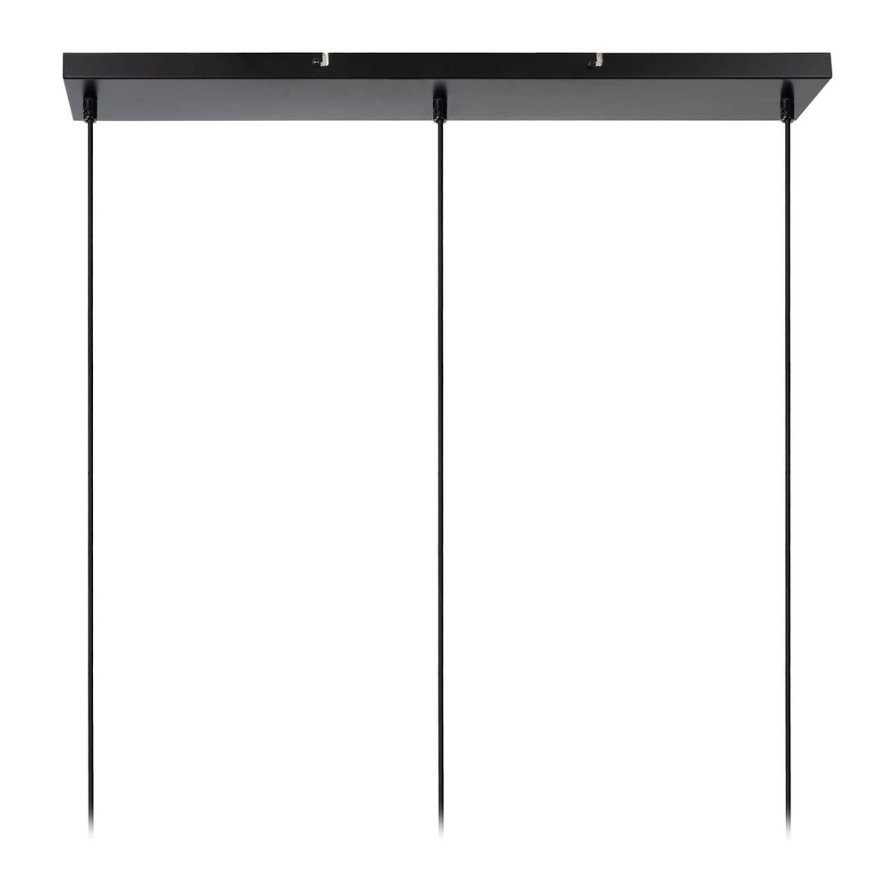 Hanging lamp straight Medine 3-light black with opal Lucide 5411212461001
