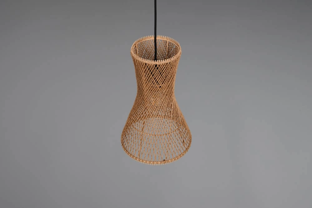 Design pendant lamp Bijou black with rattan Ø20cm Trio 4017807637304