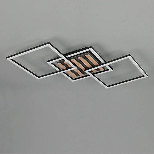 Modern ceiling lamp Zaro black 74.5cm Trio 4017807682212