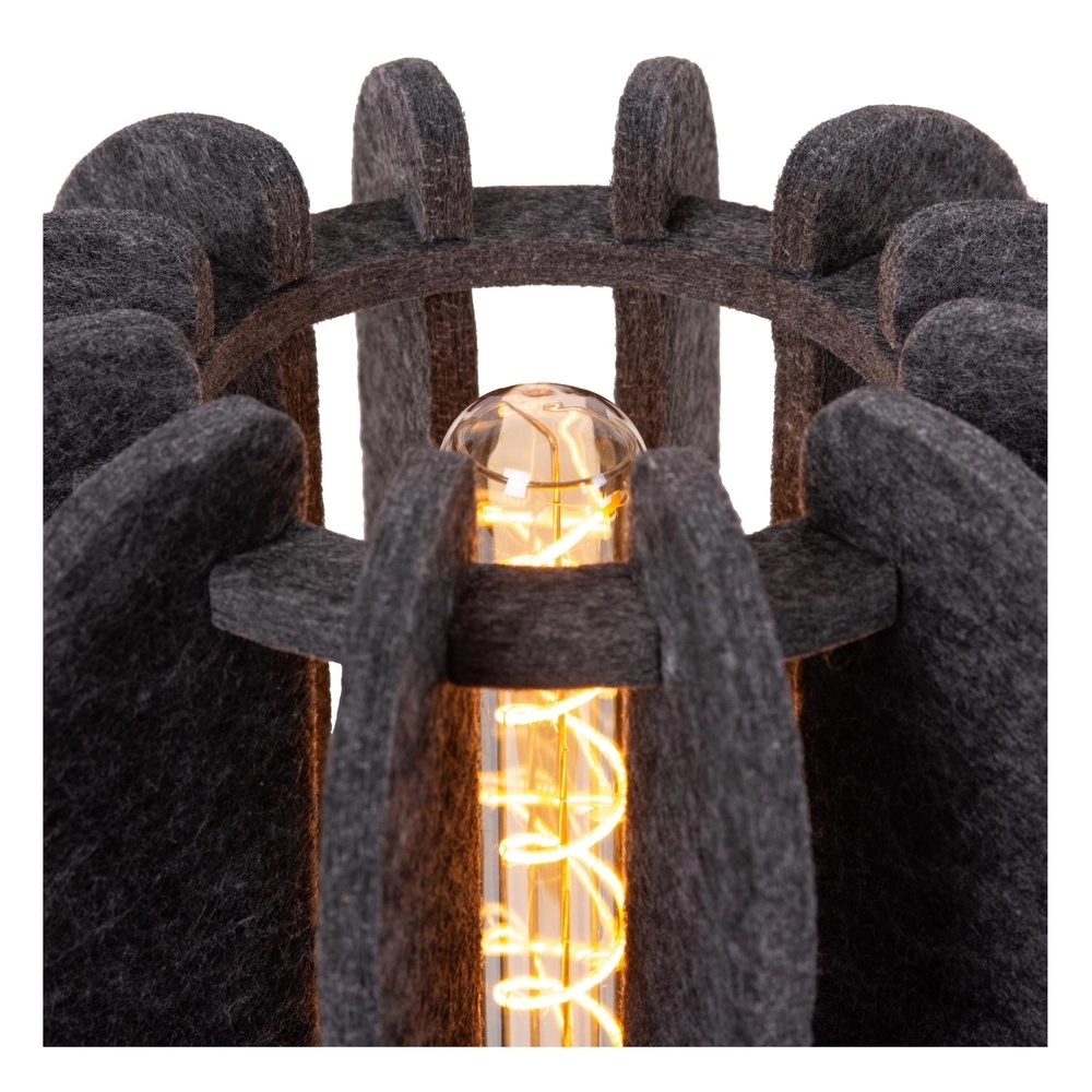 Sleek table lamp Rafal black with gray Lucide 5411212452795