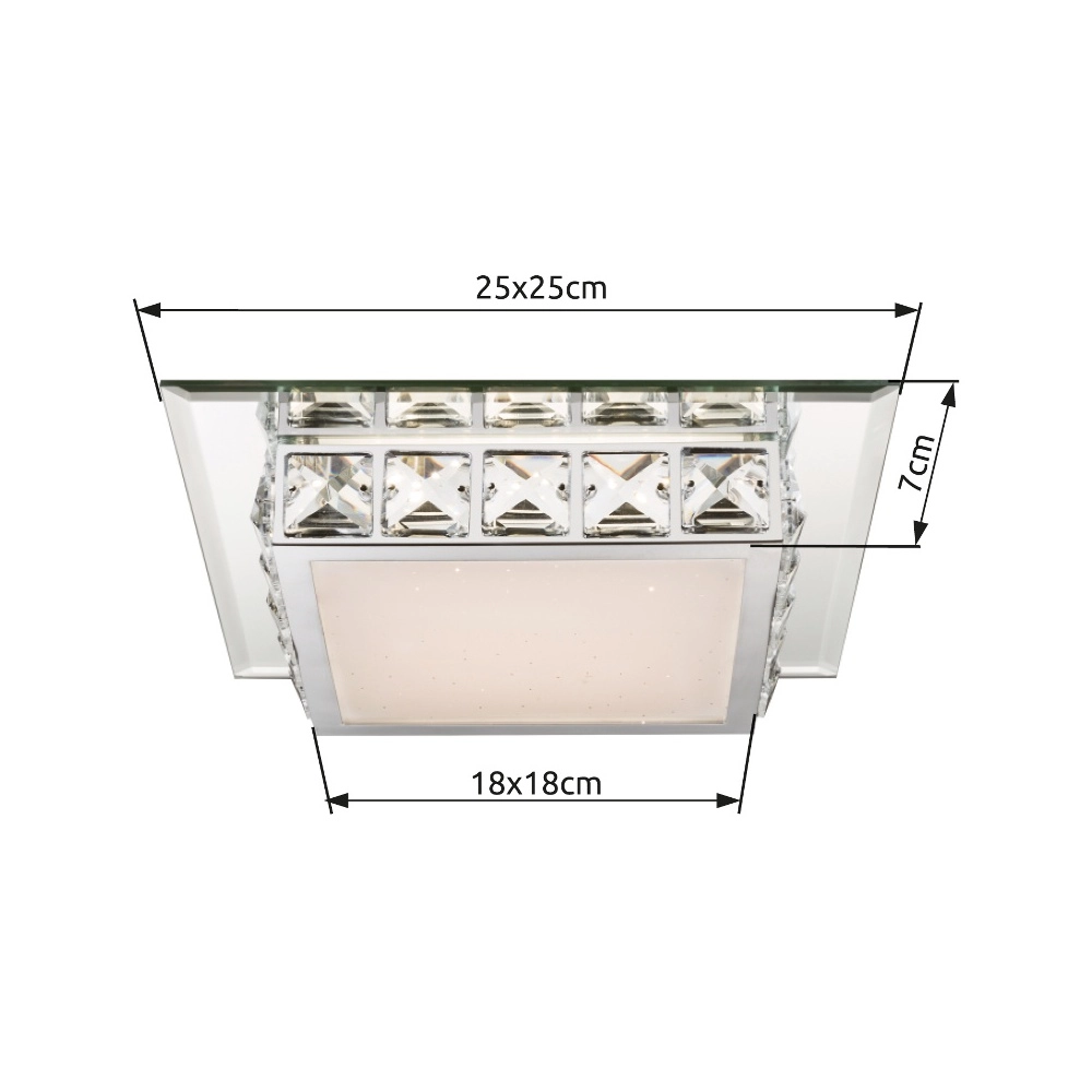 Square ceiling lamp Margo chrome Globo 9007371324705