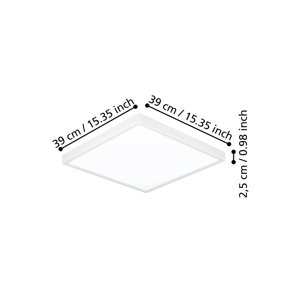 Led ceiling light Fueva 6 Square - White - 39x39cm Eglo 9008606330218