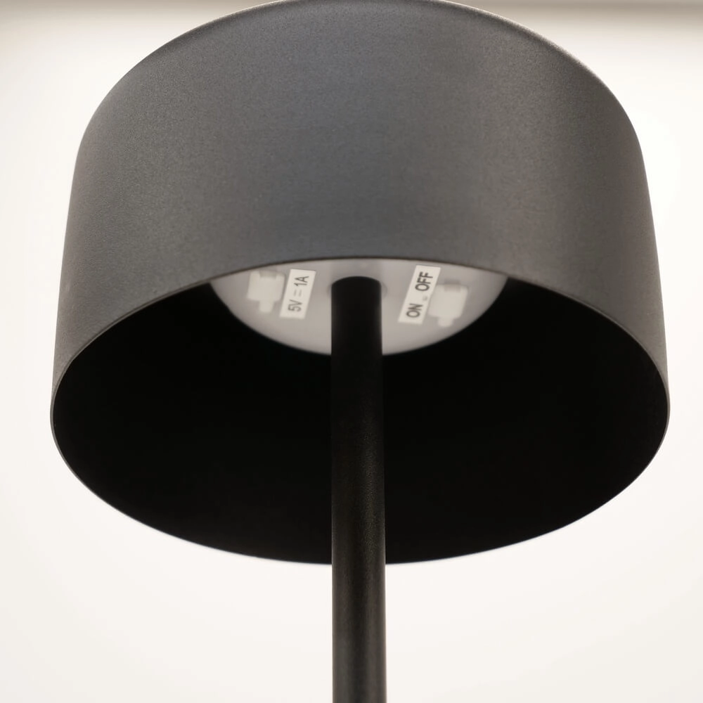 Sleek table lamp Roccanova Solar Black with USB Eglo 9008606355037