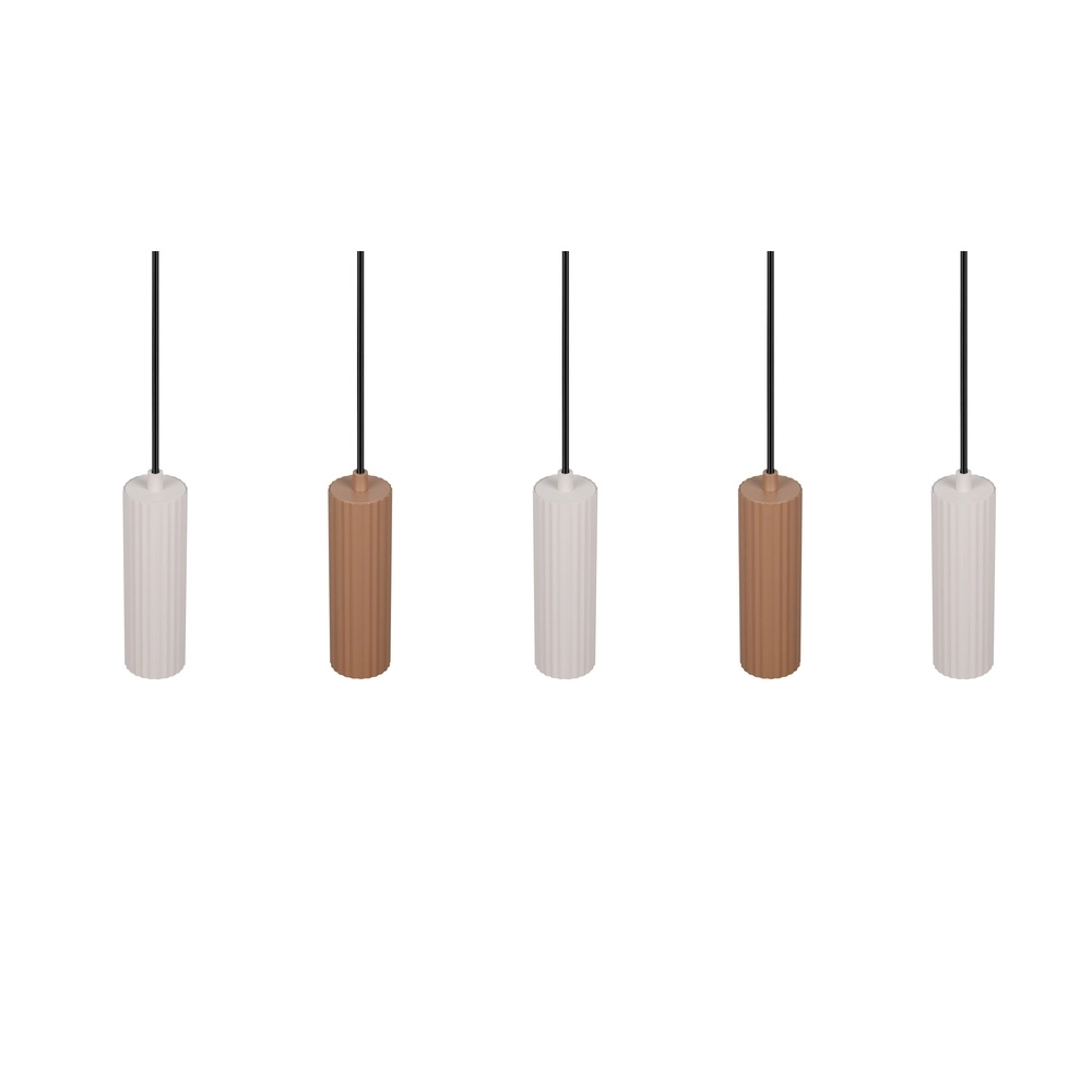 Pendant lamp Soka 5-light mocha brown and grey Trio 4017807670158