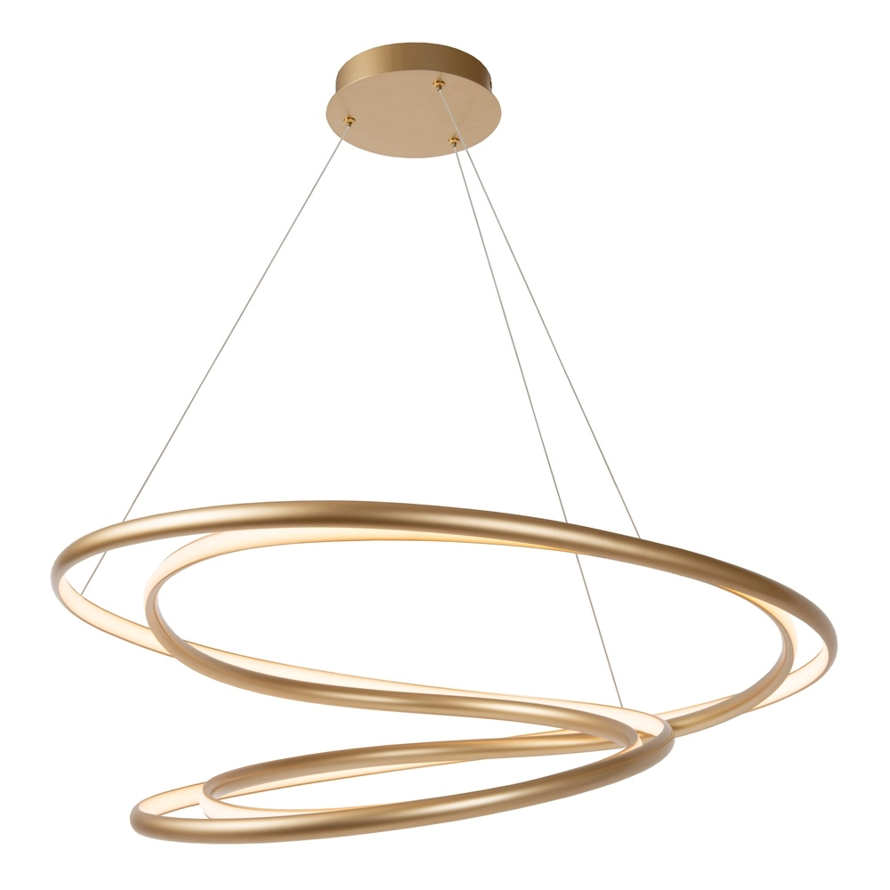 Design pendant lamp Sardana Ø 80cm curl gold Premium by Lucide 5411212520890