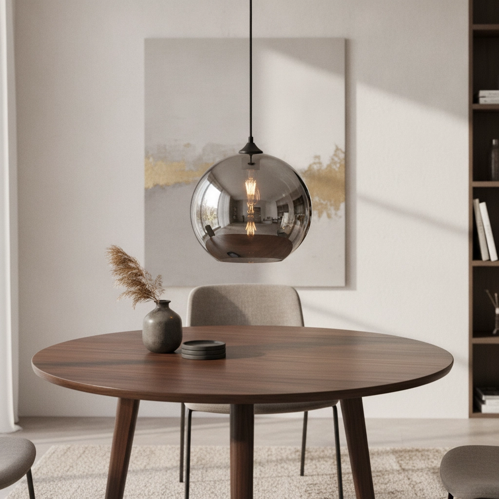 Hanging lamp Marino-30 with smoke glass Ø 30cm