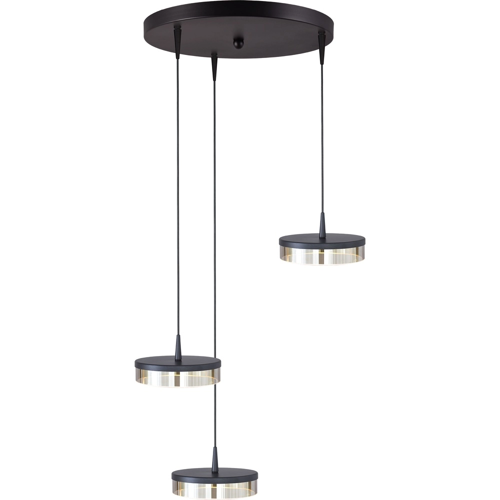 3-light pendant lamp Imperia Ø 35cm black nickel