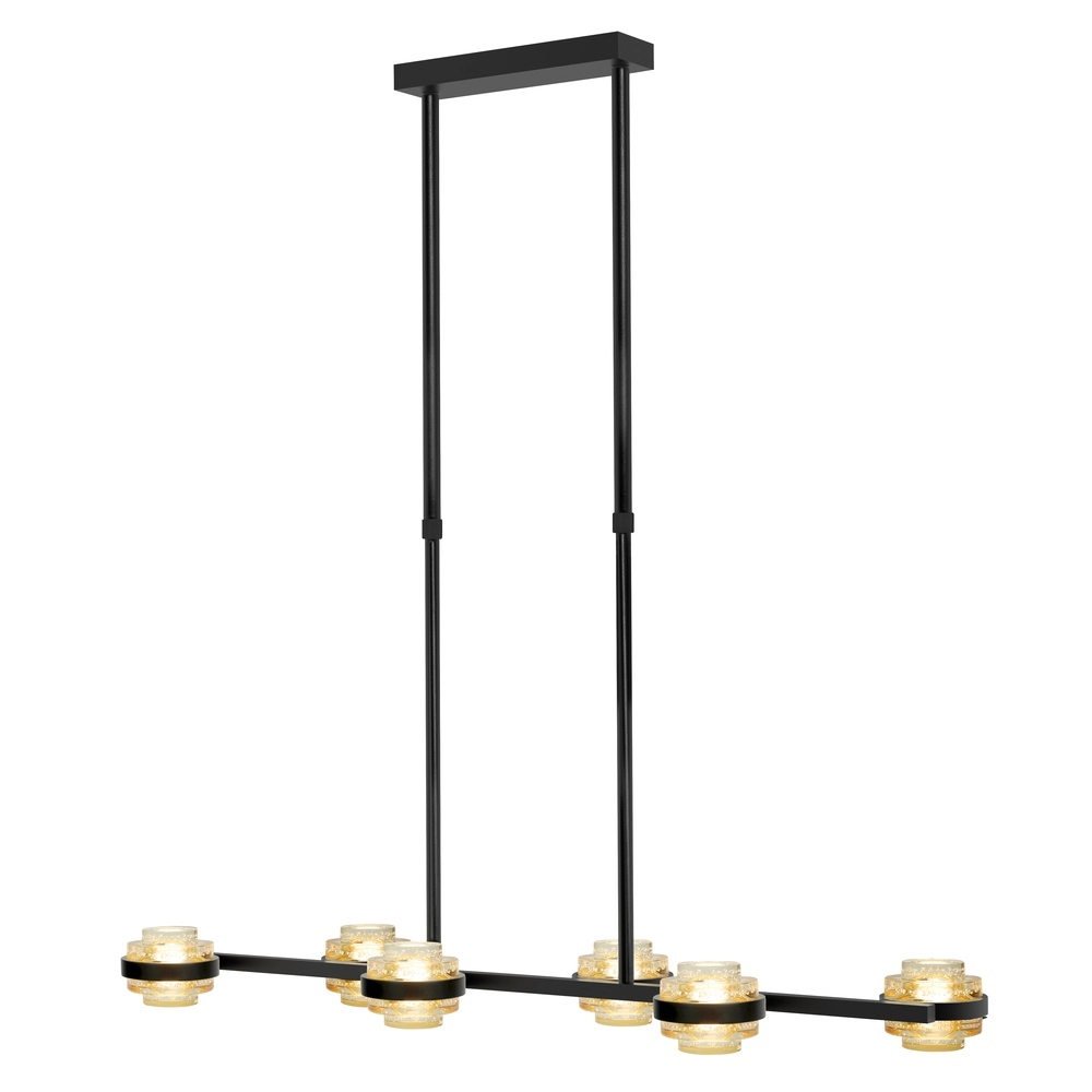 Pendant lamp Dynasty Black 5-light amber glass