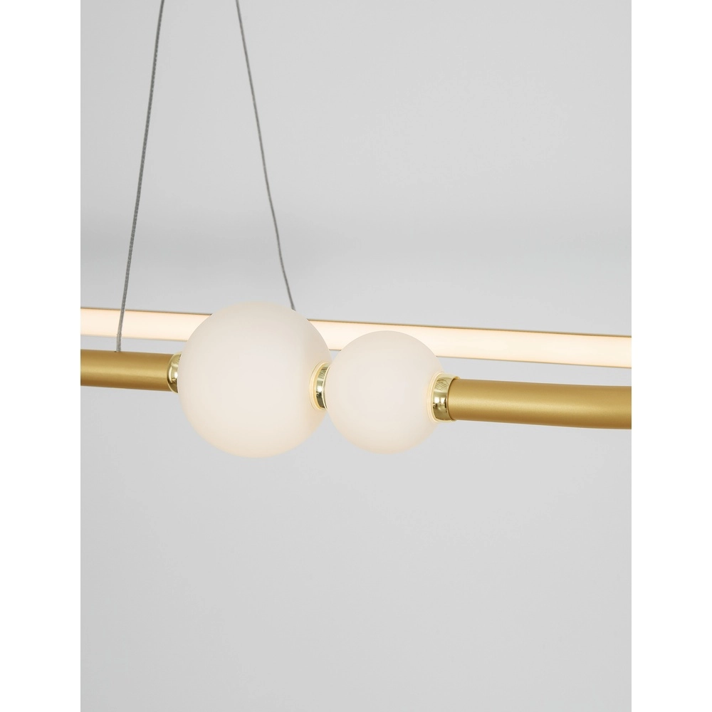 Pendant lamp Celia Gold with white oval Lyora 5212017429346