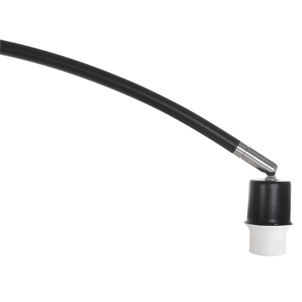 Black arc lamp Solva with bamboo shade Ø50cm Steinhauer 8712746182637