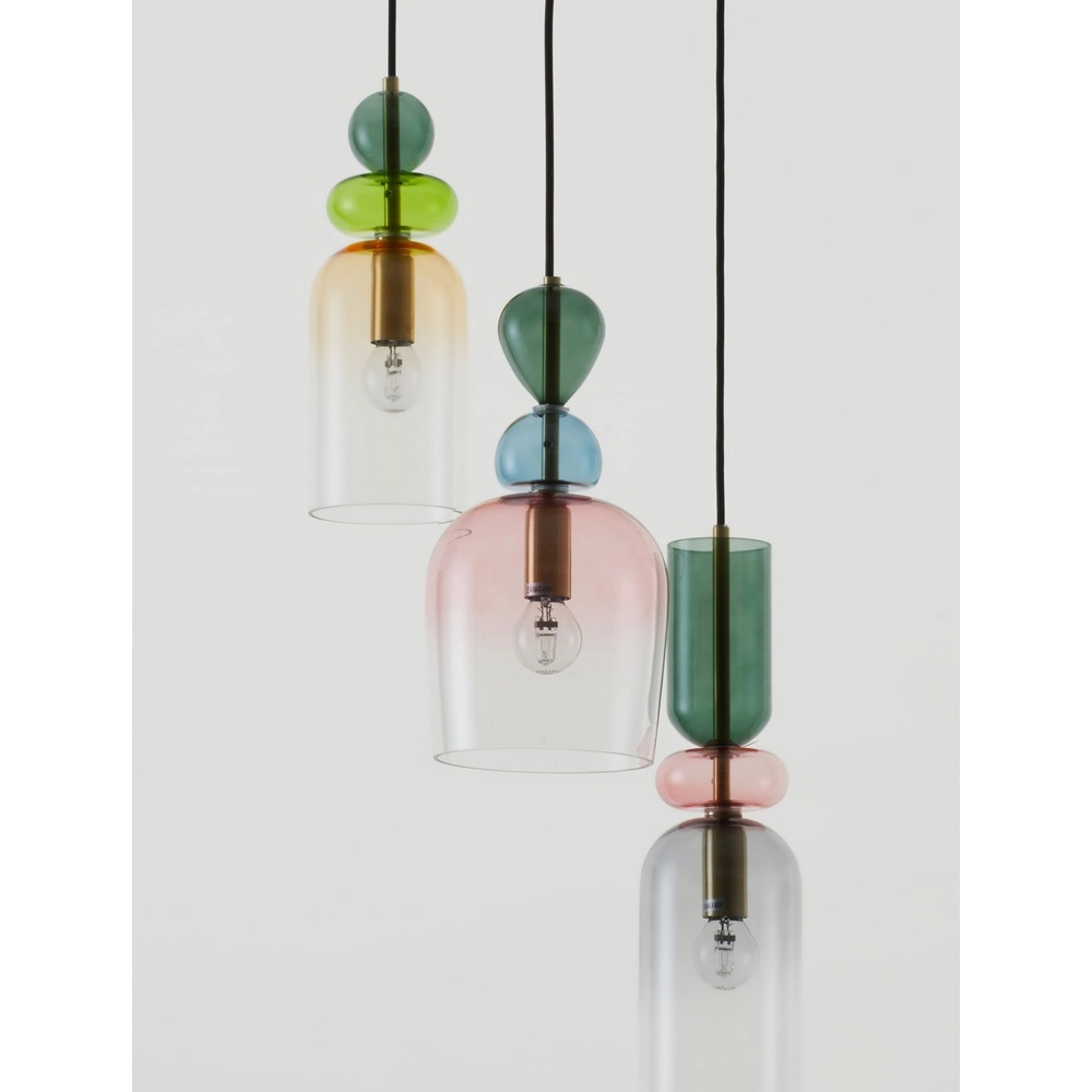 Colored pendant lamp Murano 3-light Lyora 5212017434227