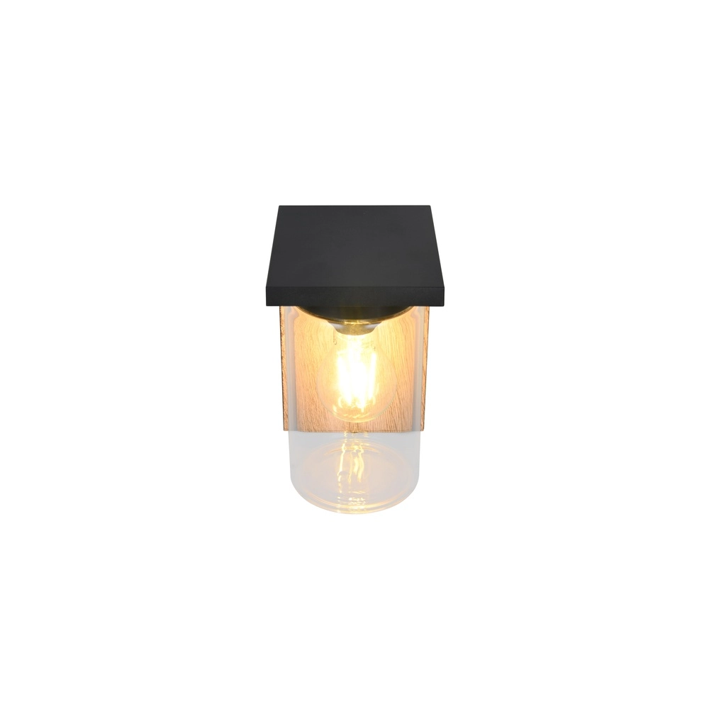 Wall lamp Ardila black with wood Trio 4017807603439